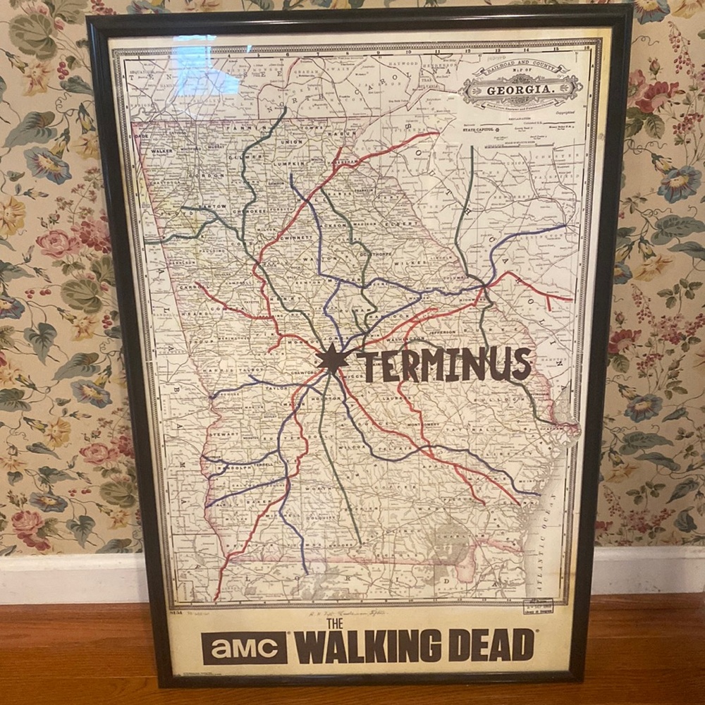 THE WALKING DEAD TWD Terminus Poster Framed w/ Black Acrylic Frame 24x36”